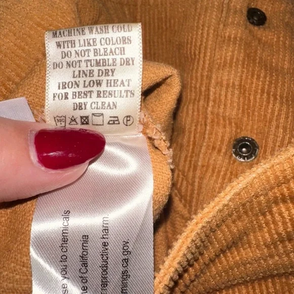 Corduroy Button-Front Mini Skirt – Mustard – Size Small - Picture 6 of 6